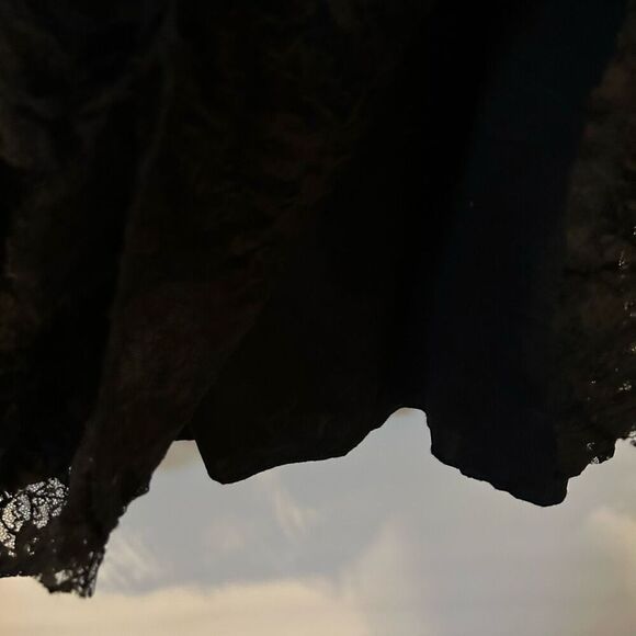 Whimsigoth witchy Dress Size 26W Black Sheer Floral Lace Overlay Halter Roamans - Picture 7 of 11